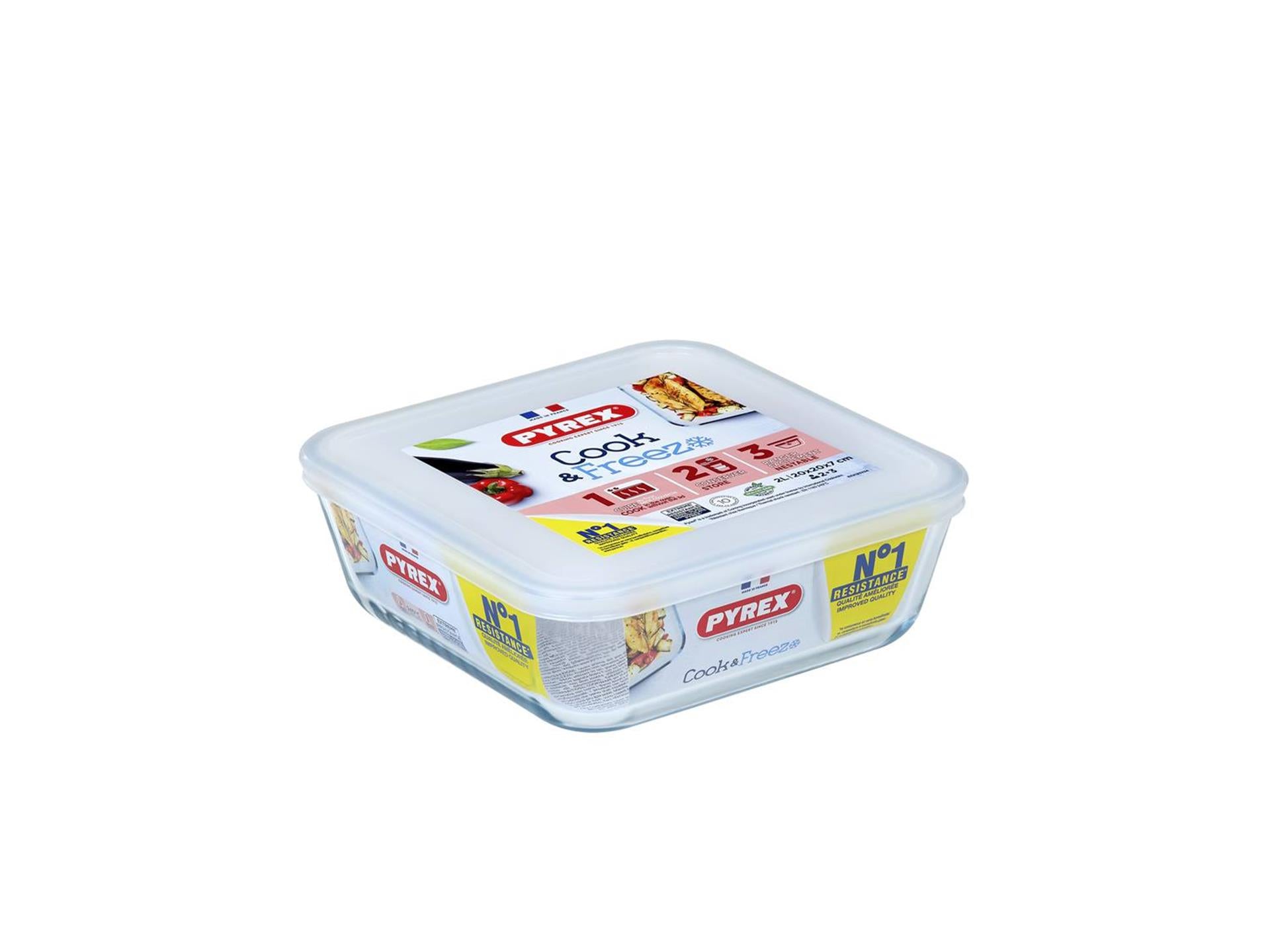 Pyrex-Schüssel mit Deckel 2l 20x22cm