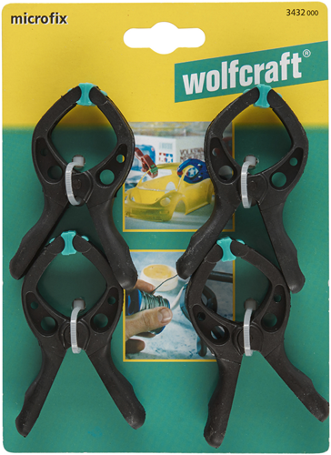 Wolfcraft Microfix | Federklemmen | 4 Stück - 3432000