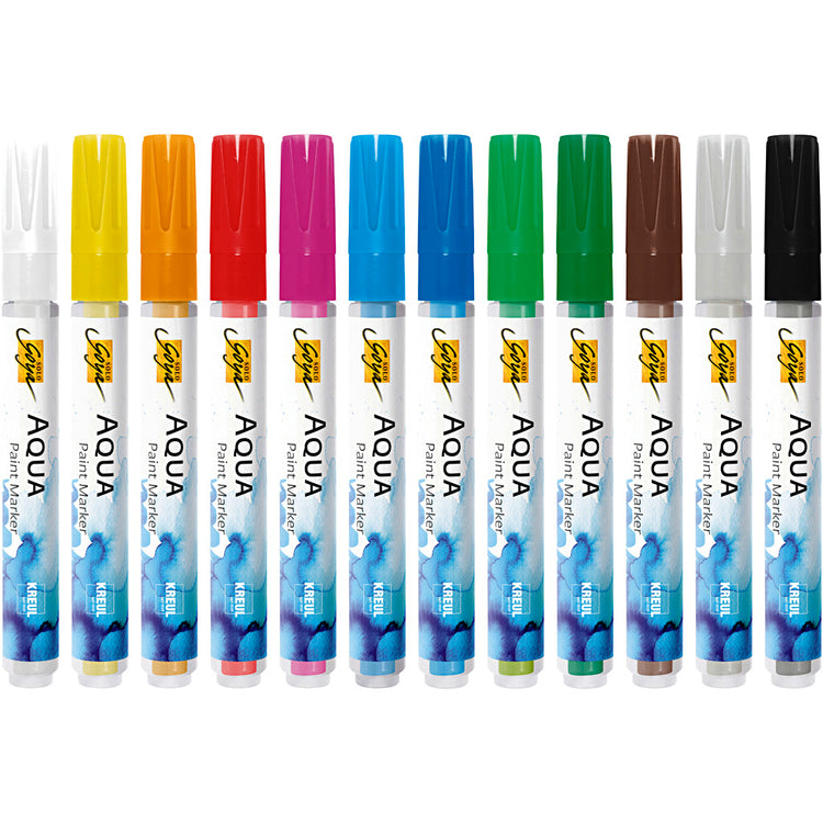 Solo Goya Aqua Lackmarker Display, verschiedene Farben, 12 Stück 1 Box