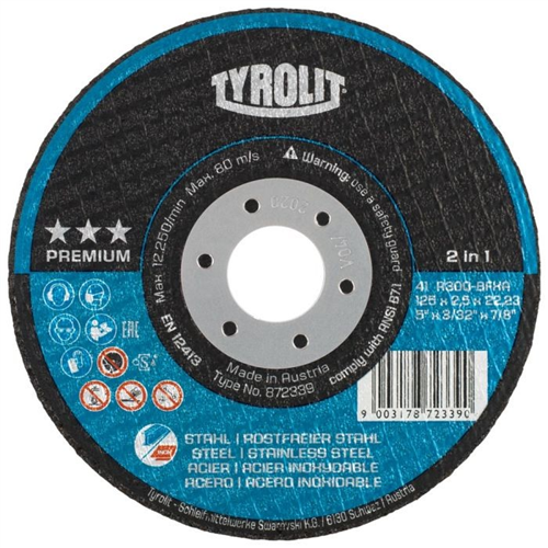 Tyrolit dss 125x1,0mm a60q-bfp premium st edelstahl | 25 Stk