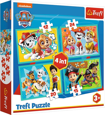 Trefl -Puzzle - Pfotenpatrouille 4 in 1 Puzzle - 12 bis 24 Teile