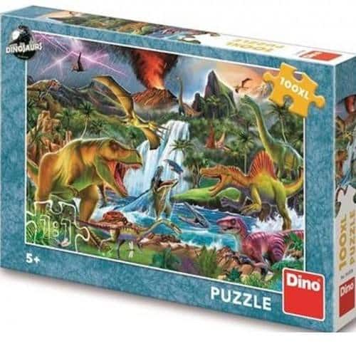 Puzzle -Kämpfe Dinosaurier 100 xl Stücke
