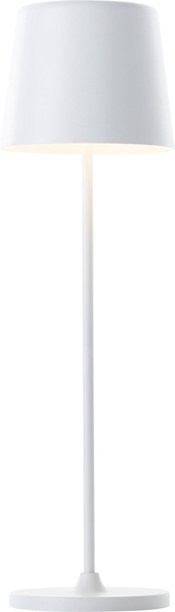 Brilliant Kaami wiederaufladbare Tischleuchte – für den Außenbereich – LED 2 W 3000 K – 3 Stufen dimmbar – IP44 – weiß