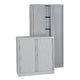 Rolltorschrank geschweißt, hoher Stahl-Kunststoff, 120 x 43 x 198 cm, silberfarben