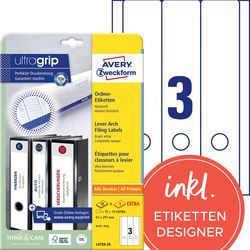 Ordnerrückenetiketten Avery Ultra L4759-25 weiß 75 Stück matt