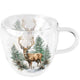 Ambiente doppelwandiges Glas Winterhirsch 200ml weiß