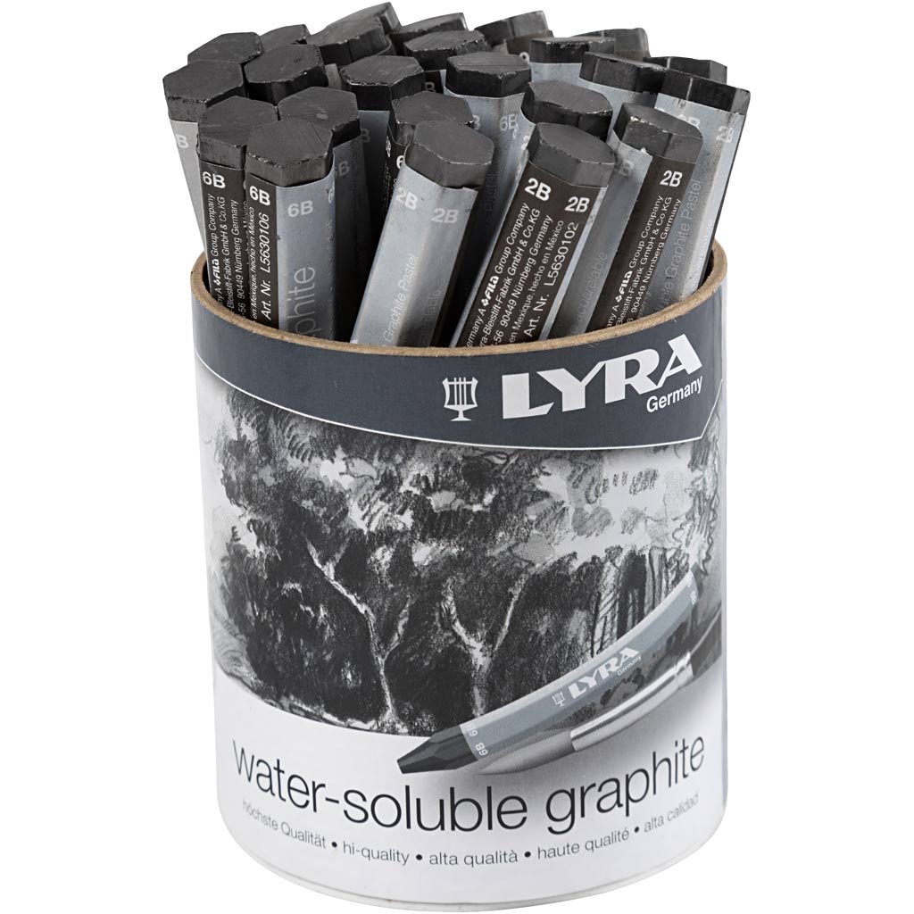 Lyra Wasser -Löslicher Graphitstift, L: 6,5 cm, 24 Stück 1 Box