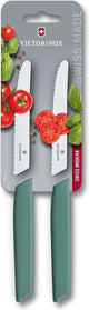 Victorinox Swiss Modern - Tomatenmesser - 11 cm - 2-teilig - Edelstahl - Salbeigrün