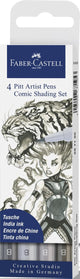 Faber-Castell Zeichenstift – Pinselstift – Pitt Artist Pen – Comic – 4-teilig – FC-267195