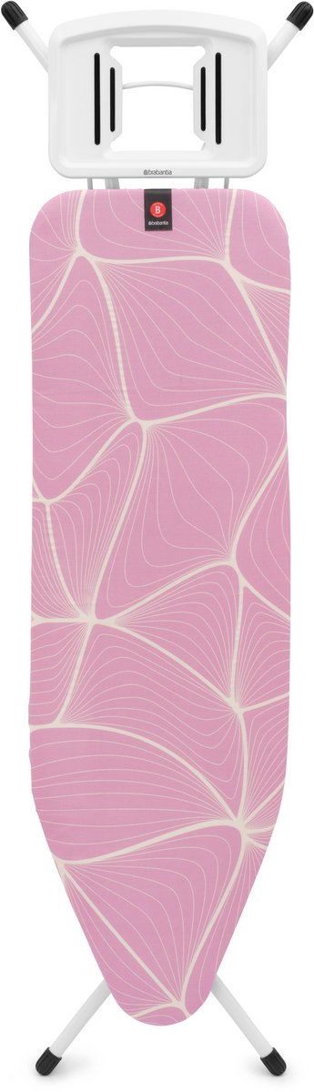 Brabantia Bügelbrett B – für Bügeleisen – 124 x 38 cm – lila Wellen