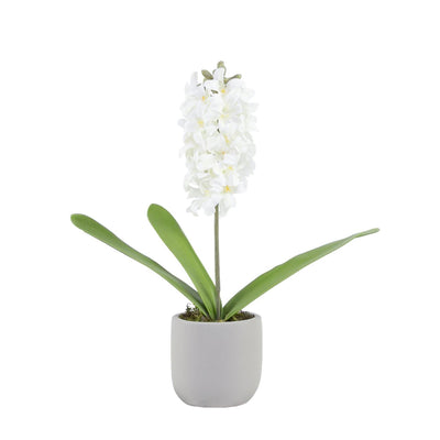 Mansion Atmosphäre Kunstblume Hyazinthe weiß im Topf 15xh41cm