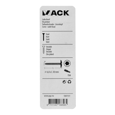 Mack 1069141 - Lukenschraube blau verzinkt 6,0 x 30 mm 9 Stück | 5 Stück