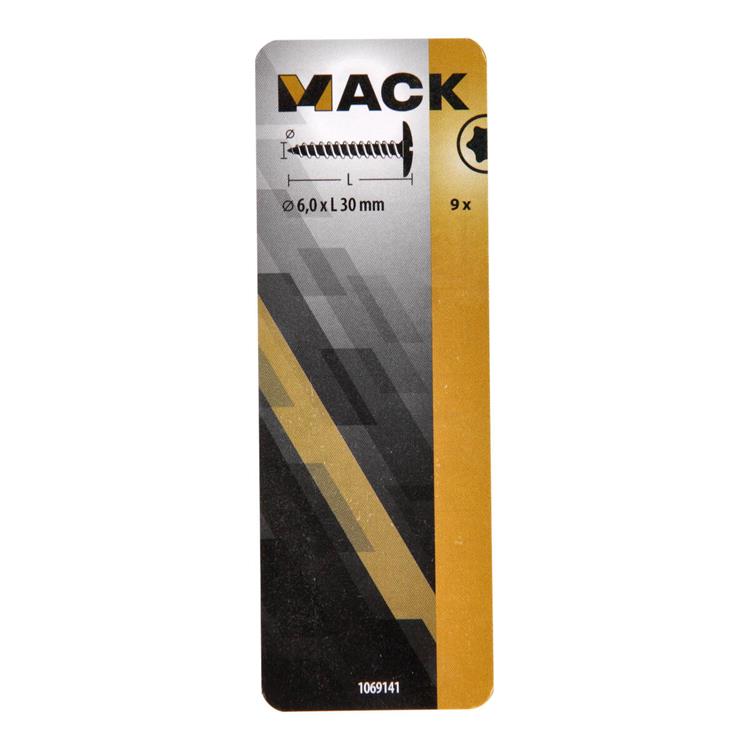 Mack 1069141 - Lukenschraube blau verzinkt 6,0 x 30 mm 9 Stück | 5 Stück