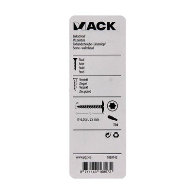 Mack 1069142 - Lukenschraube blau verzinkt 6,0 x 25 mm 10 Stück | 5 Stück