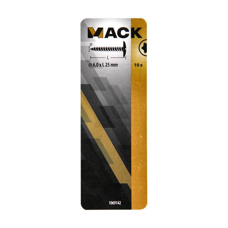 Mack 1069142 - Lukenschraube blau verzinkt 6,0 x 25 mm 10 Stück | 5 Stück
