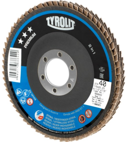 Tyrolit-Fächerscheibe 125 mm, 60 Stück, Edelstahl, 1 Stück | 10 Stk