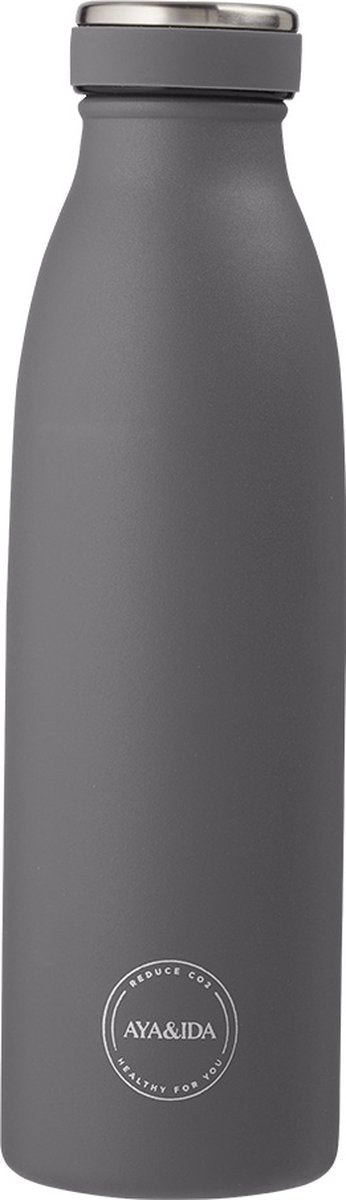 Aya ida - Trinkflasche - Thermoskanne - Wasserflasche - 500ml - Dunkelgrau