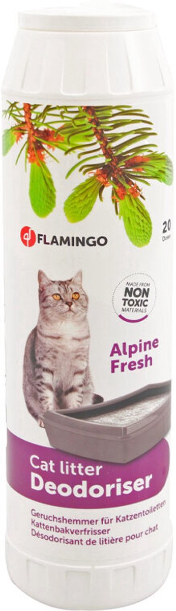 Flamingo-Deodorant für Katzentoilette – Wildkirschblütenduft – für eine frische Katzentoilette