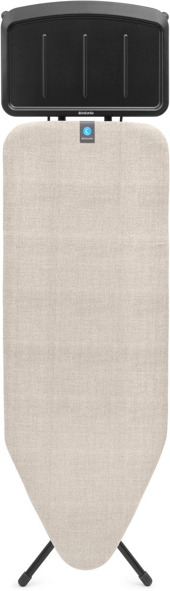 Brabantia Bügelbrett C – für Dampfgenerator – 124 x 45 cm – Jeansgrau