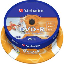 DVD-R bedruckbar 4,7 GB wörtlich 16x 25 Stück
