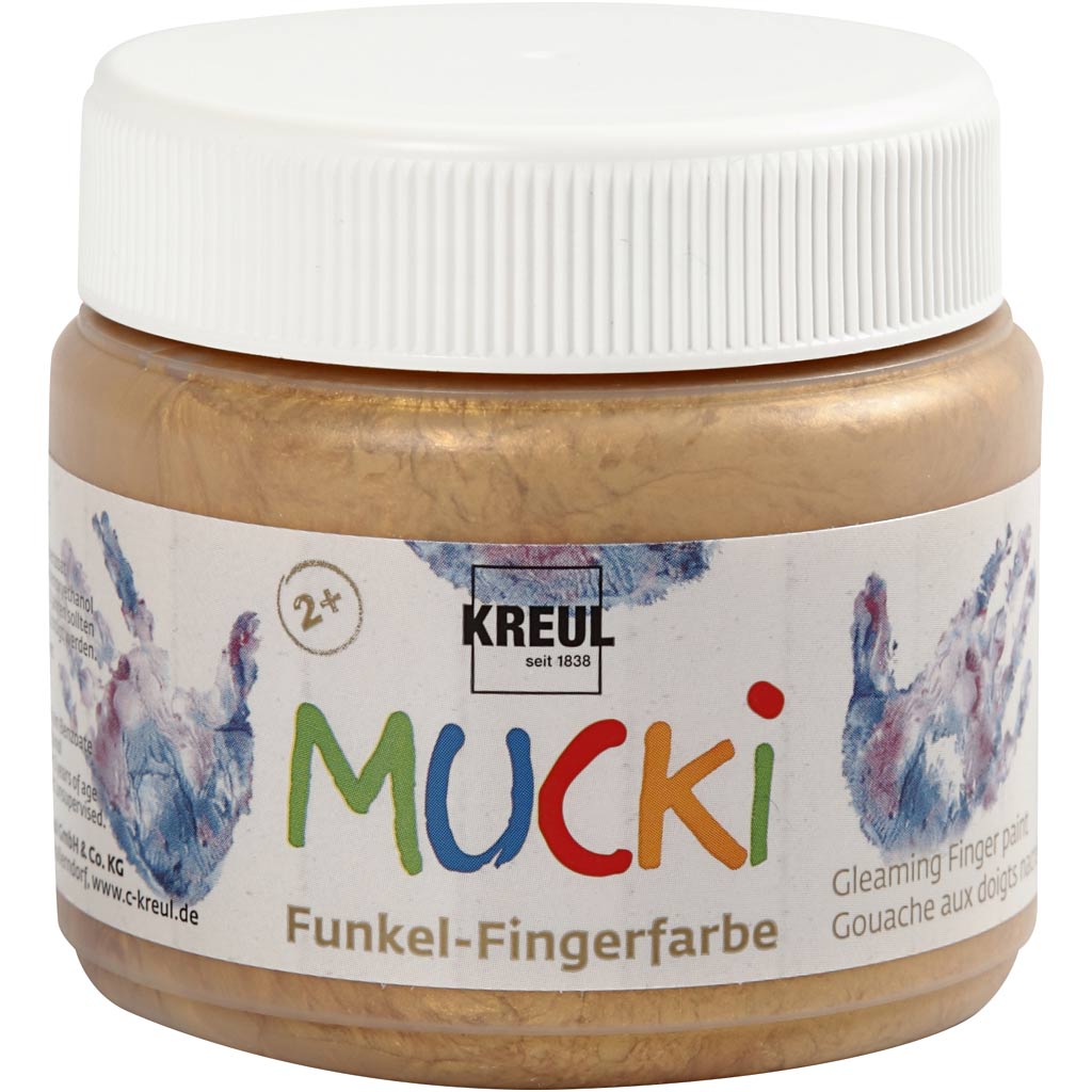Kreativfirma Mucki Fingerfarbe Gold Metallic, 150 ml