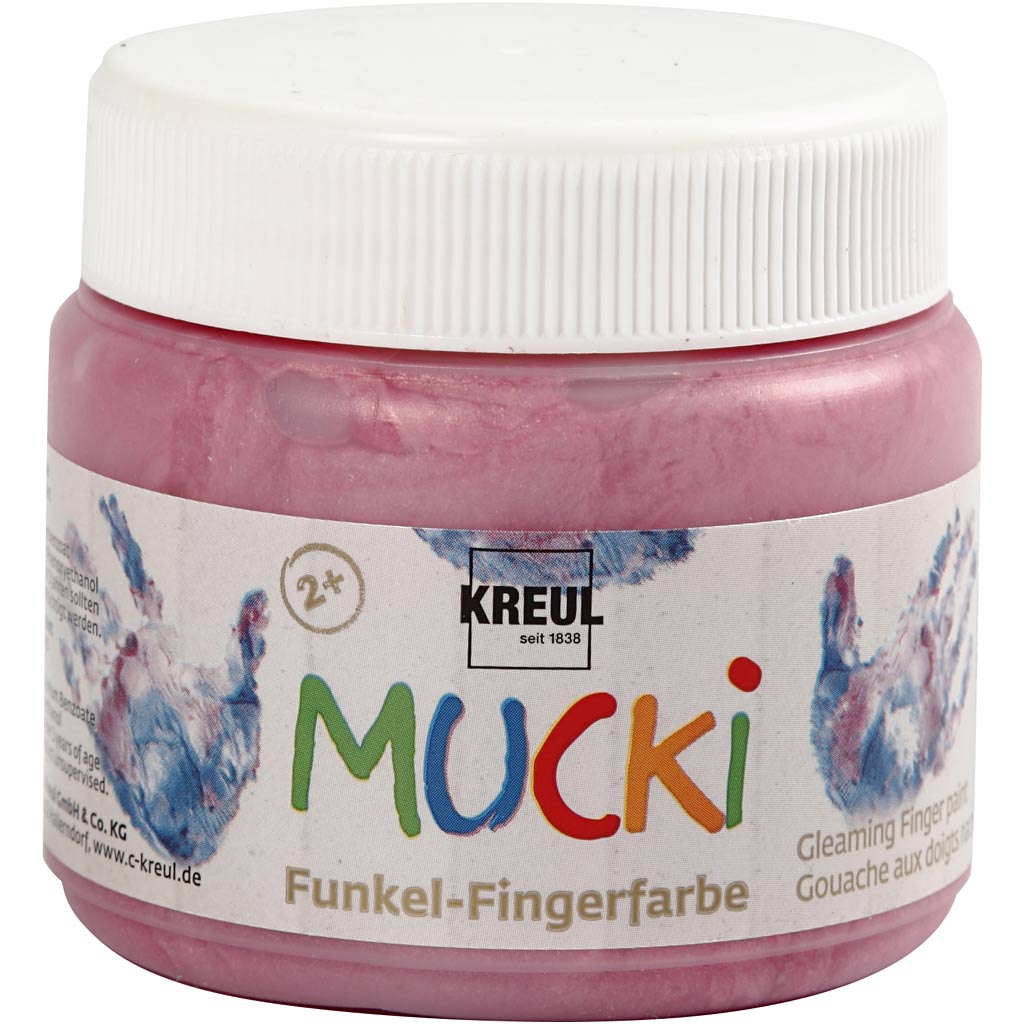 Kreativfirma Mucki Fingerfarbe Pink Metallic, 150 ml