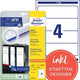 Ordneretiketten Avery L4761-25 weiß