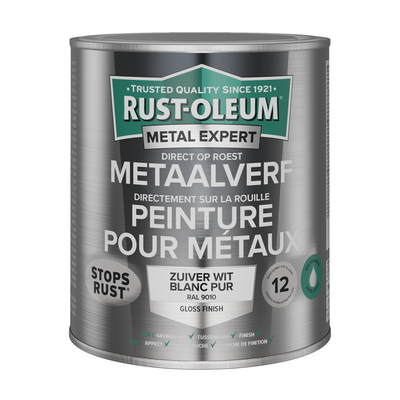 Rust-Oleum 1071319 – Metallfarbe-HG – RAL9010 – 750 ml direkt auf Rost | 1 Stk