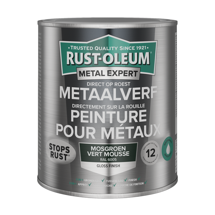 Rust-Oleum 1071320 – Metallfarbe-HG – RAL6005 – 750 ml direkt auf Rost | 1 Stk