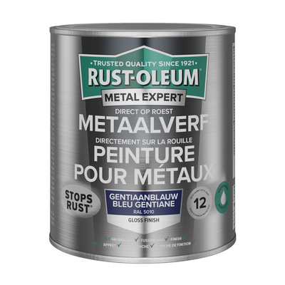 Rust-Oleum 1071321 – Metallfarbe-HG – RAL5010 – 750 ml direkt auf Rost | 1 Stk