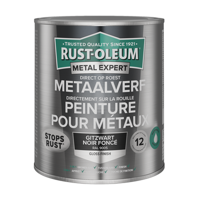 Rust-Oleum 1071327 – Metallfarbe-HG – RAL9005 – 750 ml direkt auf Rost | 1 Stk