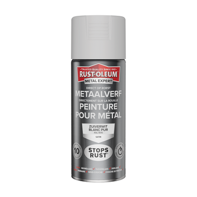 Rust-Oleum 1071329 – Metallfarbe – ZG – Ral9010 – 400 ml, direkt auf Rost | 1 Stk