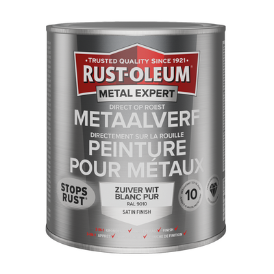 Rust-Oleum 1071330 – Metallfarbe – ZG – Ral9010 – 750 ml, direkt auf Rost | 1 Stk