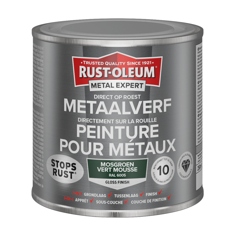 Rust-Oleum 1071406 – Metallfarbe-hg -ral6005 – 250 m direkt auf Rost | 1 Stk