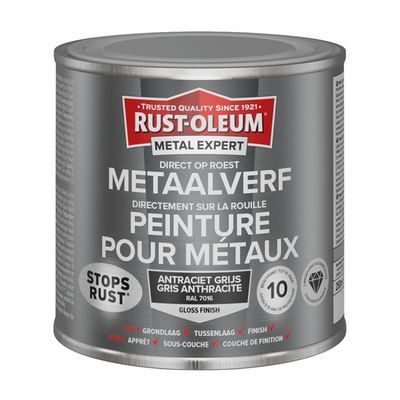 Rust-Oleum 1071345 – Metallfarbe –hg –ral7016 –250 mldirekt auf Rost | 1 Stk