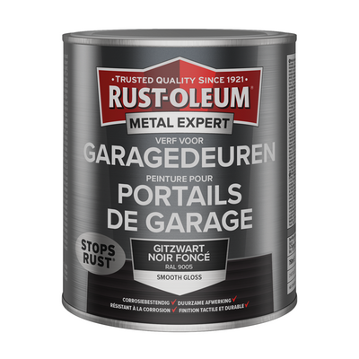 Rust-Oleum 1071359 – Farbe Garagentorschiene 9005–750 ml, Metallexperte | 1 Stk