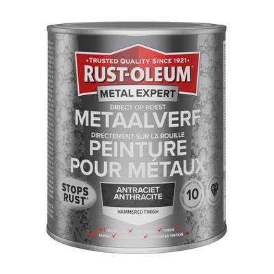 Rust-Oleum 1071367 – Hammerschlag – Anthrazit – 750 ml direkt auf Rost – Metallfarbe | 1 Stk