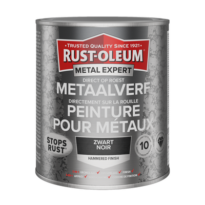 Rust-Oleum 1071370 – Hammerschlaglack – Schwarz – 750 ml direkt auf Rost – Metallfarbe | 1 Stk