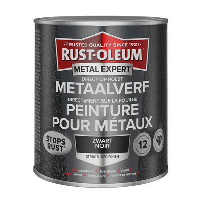 Rust-Oleum 1071376 – Struktur – Schwarz 750 ml direkt auf Rost – Metallfarbe | 1 Stk