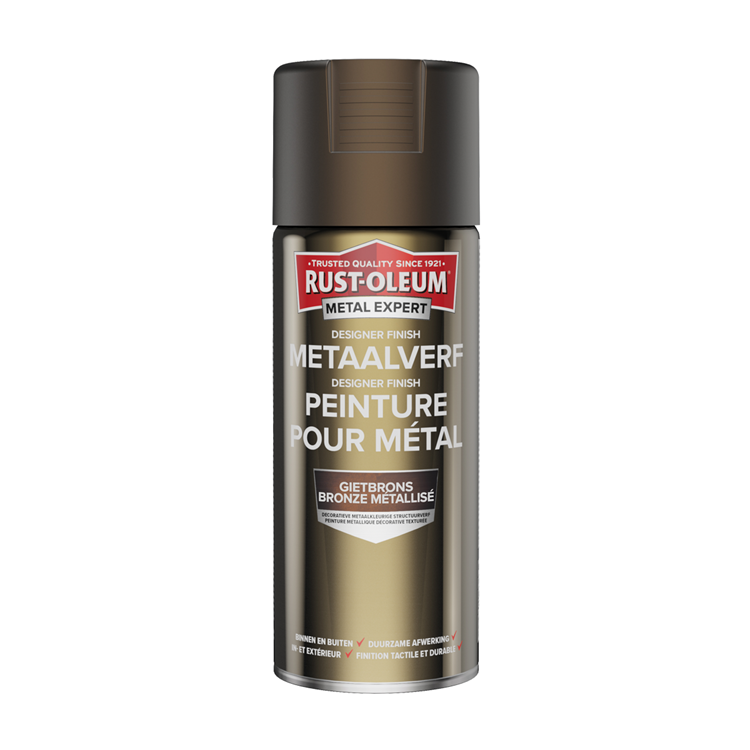 Rust-Oleum 1071379 – Metallfarbe – Gussbronze – 400 m Metall-Experten-Designer-Finish | 1 Stk
