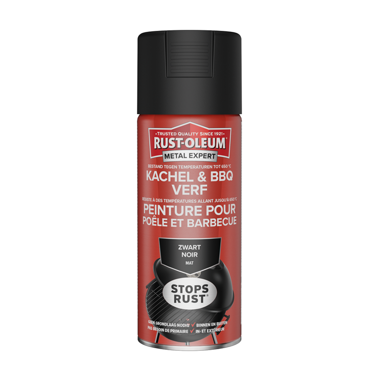 Rust-Oleum 1071381 – Grillfarbe – Schwarz matt 400 ml | 1 Stk