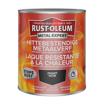 Rust-Oleum 1071384 – hitzebeständige Metallfarbe 750 ml schwarz | 1 Stk