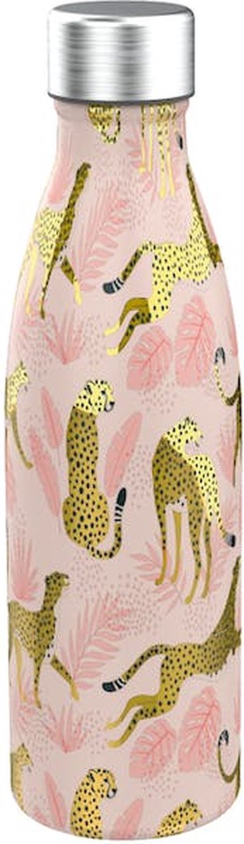 Acsi Lunch Buddies Edelstahl-Wasserflasche 600 ml Leopard