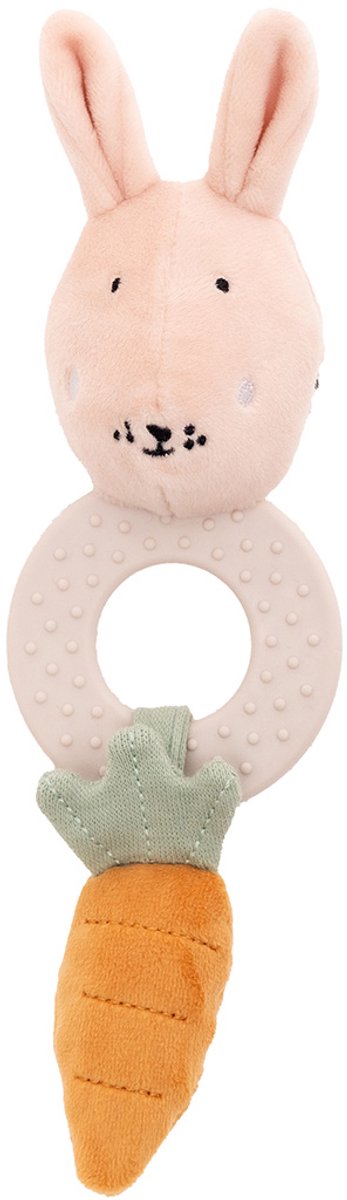 Trixie Beißspielzeug Mrs. Hase – 3m+ – Silikonring – knisterndes Geräusch – ideal als Geschenk zur Geburt