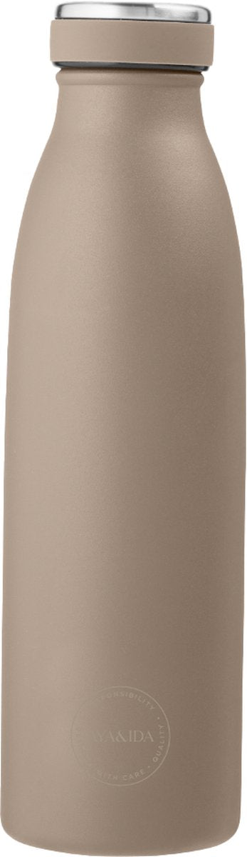 Aya ida - Trinkflasche - Thermoskanne - Wasserflasche - 500ml - Staubbraun