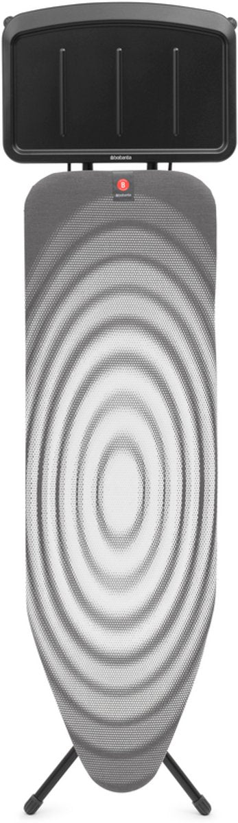 Brabantia Bügelbrett B – für Dampfgenerator – 124 x 38 cm – Titan Oval