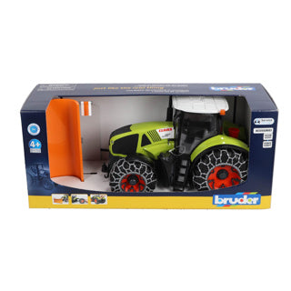 Bruder Traktor Claas Axion 950 mit Schneeketten und Teammagazin