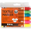 Textilmarker, Strichstärke 2-4 mm, Neonfarben, 6 Stück, 1 Box