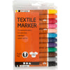 Textilmarker, Strichstärke 2-4 mm, verschiedene Farben, 12 Stück, 1 Box