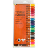 Textilmarker, Strichstärke 2-4 mm, verschiedene Farben, 18 Stück, 1 Box